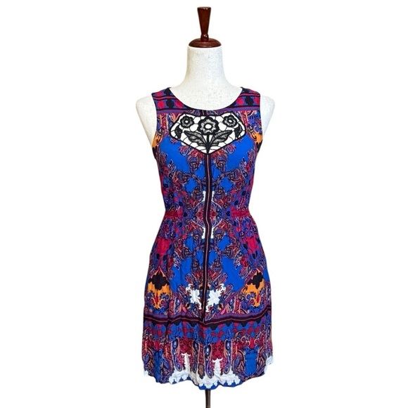 Anthropologie LILKA Empress Crochet Boho Bright Colorful Dress, Size XS #1977 - Picture 2 of 6